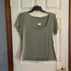 NWT-culture code-3X-Sage green-Square neck, short sleeve, soft, shirt/top.